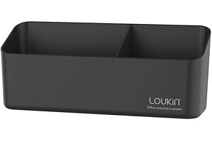 loukin Magnetic and Adhesive Marker Holder, Dry Erase Accessory Tray, Magnetic Storage Organizer for Whiteboard, Glass or Refrigerators (Black)