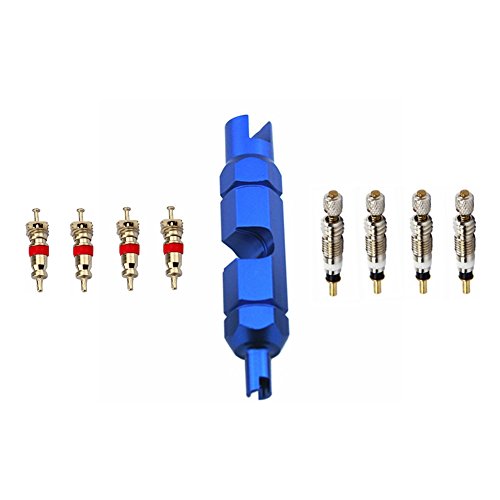 Z&D Valve Valve Core Remover Tool Kit (5 Piece, Glossy Finish) for Bike and Car Valve Core Repair, Fits Schrader and Presta Valves