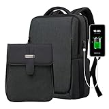【Mochila Portátil Multifuncional】 Dos compartimentos principales, uno es idóneo para un ordenador portátil de 15.6 pulgadas e iPad de 11 pulgadas. El bolsillo delantero desmontable puede ser utilizado como una bolso hombro.