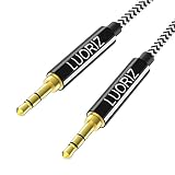 LUORIZ Aux Câble Jack Audio Cable Auxiliaire 3.5mm en Nylon Tressé Long Câble Audio stéréo mâle vers mâle pour Casque,HIFI,Tablette,MP3,iPhone,iPod,ipad, Autoradios,Portables,Smartphones Samsung Sony HTC Huawei - 1.2M Noir et blanc