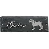 Pferdebox Schild « SHETLANDPONY » aus Schiefer - ca.22 x 8 cm - Türschild für den Reiterhof