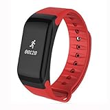 Lemumu SmartBand Blutdruck F1 Smart Bracelet Watch Pulsmesser SmartBand Wireless Fitness für Android IOS-Telefon, Blau