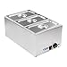 Royal Catering - RCBM-1 - Bain Marie 1/3 Speisewärmer Buffetwärmer - max. 95°C - 230 V - 1200 W - 150mm Tiefe - 3x1/3 GN-Behälter