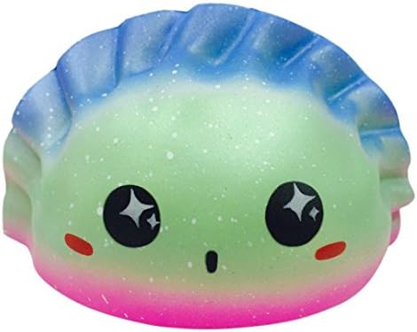 SEWORLD Kawaii color Dumplings Squishy Slow Rising Cartoon Doll Cream Scented Toys (12x7x7cm, A)