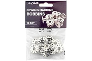 La Canilla ® - Canillas Máquina Coser Compatible con Singer, Alfa Metálicas Pack de 10 Bobinas Compatibles con Silvercrest, Brother, Juki y más | Canilla Perforada con Agujeros Metálica