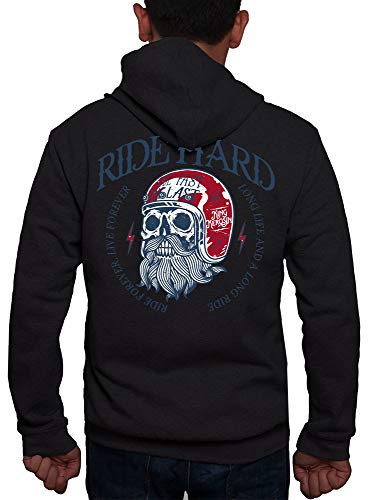 Preisvergleich Produktbild Rebel on Wheels Zip Hoodie Ride Hard Schwarz L