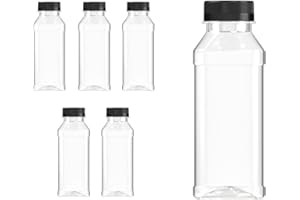 GEPACK Pack de 5 botellas de plástico reutilizables de 250 ml | Creadas con material reciclable y com energías renovables | Ideales para zumos, agua | Con tapa a prueba de manipulaciones que se sella