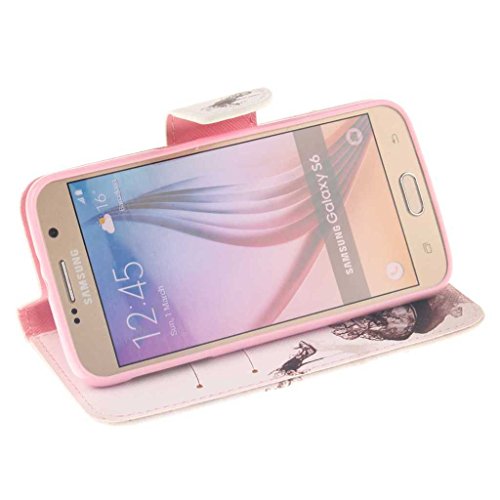 Samsung Galaxy S6 Hülle, BoxTii® Schutzhülle + Frei Hartglas Displayschutzfolie, PU Leder Hülle mit Kartenfächern Magnetverschluss und Ständer Funktion für Samsung Galaxy S6, Kratzfeste Weiche Lederhülle Flip Wallet Ledertasche Wickelfalz Handyhülle mit Silikon Rückschale Case Cover für Samsung Galaxy S6 (#2 High heels) - 3