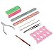 Anself Professional Nail Art Set Manicure Tools Kit Nail File Buffer Toe Finger Separator Cuticle Fork Pusher Nippers Tweezers Polishing Block Stick (10Pcs)