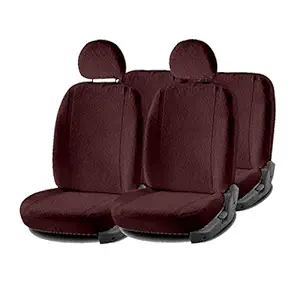 Pure Cotton Fabric Heavy Towel Cum Seat Covers for Maruti Suzuki SX4 (Maroon)