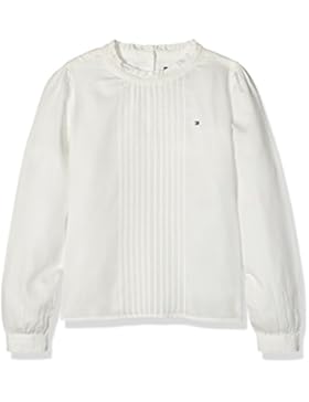 Tommy Hilfiger Cotton Sateen Ruffle Top L/S, Camicia Bambina