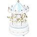 Produktbild Peradix Spieldose Karussell Spieluhr mit Musik Dekoration Music Box Holz (Blau)