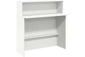 vidaXL Banco Reception Bianco 100x50x103,5 cm in Legno Multistrato, reception, reception ufficio, banco cassa, reception salone, banco bar reception