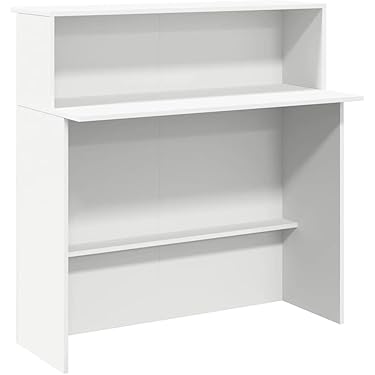 Ovaal bureaublad, receptie, receptiebalie, met verplaatsbare planken, modern welkomstbureau, displayplank, eenvoudig aan te passen kleine winkelbalie, voor salonrestaurant hotel.(Color:Nero