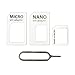 Digital Dukan SIM CARD Adapter | Nano to Micro | Nano to Regular | Micro to Regular | Eject Pin Feature | Compatible With iPhone 4S 5 5C 5S, iPad 2 3 4 Air/Mini, Samsung, HTC, Sony | Metal Finish, White RS.89.00