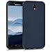 Price comparison product image kwmobile TPU Silicone Case for Samsung Galaxy J7 (2017) DUOS - Soft Flexible Shock Absorbent Protective Phone Cover - Dark Blue Matte