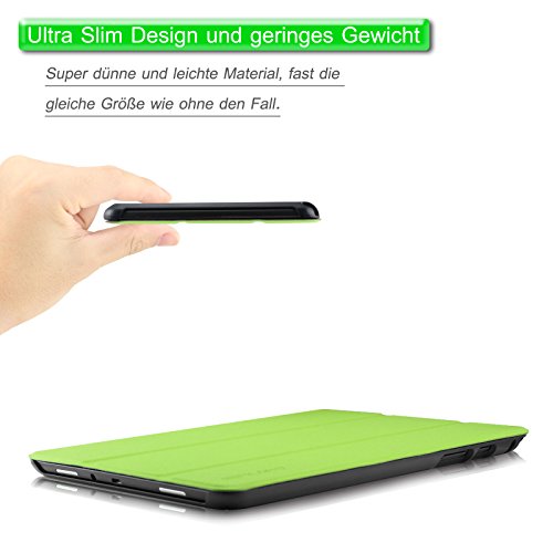 Infiland Samsung Galaxy Tab A 9.7 Hülle Case-Ultra Dünn Tri-Fold Smart-Muschel hochwertiges PU Leder Ultra Schlank Superleicht Ständer Smart Shell Cover Schutzhülle Etui Tasche für Samsung Galaxy Tab A 9.7 T550N/ T555N 24,6 cm (9,7 Zoll) WiFi/LTE Tablet-PC(mit Auto Schlaf / Wach Funktion)(Grün) - 5