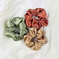 AP SALES Valentines Mulberry Silk Scrunchies For Hair Women Satin Soft Sleep Scrunchy Solid Elastic Bobbles Hair Ties…