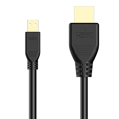 HDMI auf Micro HDMI Kabel, Rankie High-Speed Micro HDMI zu HDMI Kabel HDTV Cable Unterstützt Ethernet, 3D, 4K und Audio Return (1.8m, Schwarz) - 5