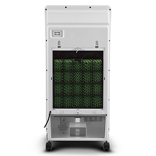 oneConcept • CTR-1 2G • Luftkühler mit Wasserkühlung • Lufterfrischer • Ventilator • Ionisator • 3 Leistungsstufen • 400 m³/h Luftdurchsatz • Fernbedienung • Timer • stromsparend • 65 Watt • 8 Liter Wassertank • inkl. Eispacks • Bodenrollen • weiß - 5