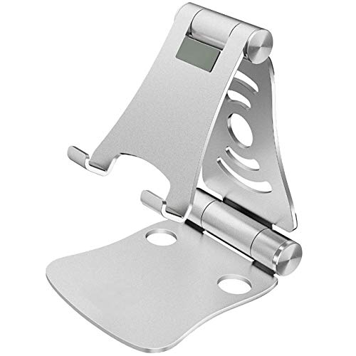 Homegogo Supporto Universale per Tablet del Telefono, Supporto Pieghevole Multi-Angolo per Nintendo Switch, iPad, E-Reader, Smartphone, Argento