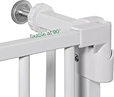 IB-Style – Treppengitter / Türgitter MIKA | Erweiterbar durch Verlängerungen | 75 – 175 cm | Auto-Close – automatisches Schließen | 90° Fixierung | Metall Weiß| Spannbreite 75 – 85 cm - 6