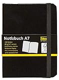Idena - Cuaderno tamaño A7 Idena 209283 - Cuaderno de notas con marcador (A7, cuadriculado), color negro