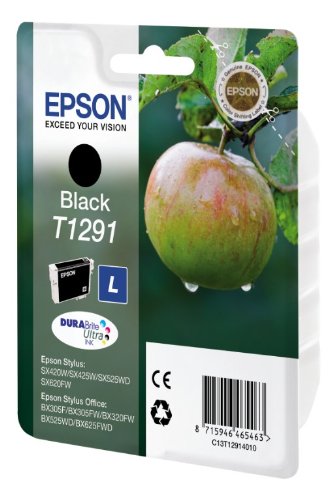 Epson Original T1291 Tinte, Apfel, wisch- und wasserfeste (Singlepack) schwarz - 2