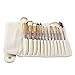 Eggsnow 12PCS Professional Makeup Brush Set w/ White Pouch Blush, Eyeshadow,Eyebrow,Eyelash,Lip,Concealer,Powder and Fan Blush Tool Kit