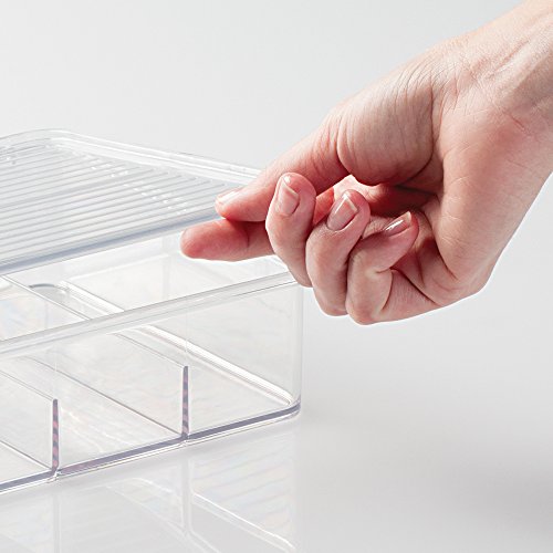 mDesign Aufbewahrungsbox für Bastelbedarf – toller Bastel Organizer mit 5 Fächern – perfekt für Bastelmaterial, wie Glasperlen, Moosgummi und Stoffbänder – durchsichtig - 5
