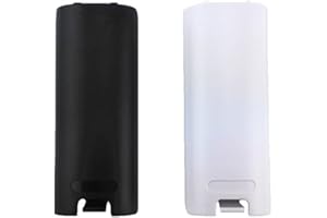 EINUZ Carcasa de repuesto para mando a distancia Nintendo Wii, color blanco y negro