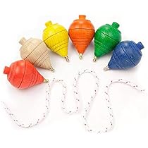 NATUCE 18 Peonzas De Madera De Colores – Juego De Trompos De 4x4 Cm, Ideal Para Fiestas, Cumpleaños Y Regalos Infantiles