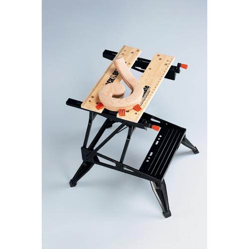 Black+Decker Workmate 536, Universal-Werkbank, Spanntisch, 2 einstellbare Arbeitshöhen (595mm /775mm), bis 160kg belastbar, massive Stahlkonstruktion, Einhandbedienung, Eigengewicht: 11 kg, WM536 - 2