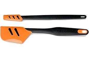 TUPPERWARE Spatule silicone E09 + Spatule Silicone fine E19 orange noir