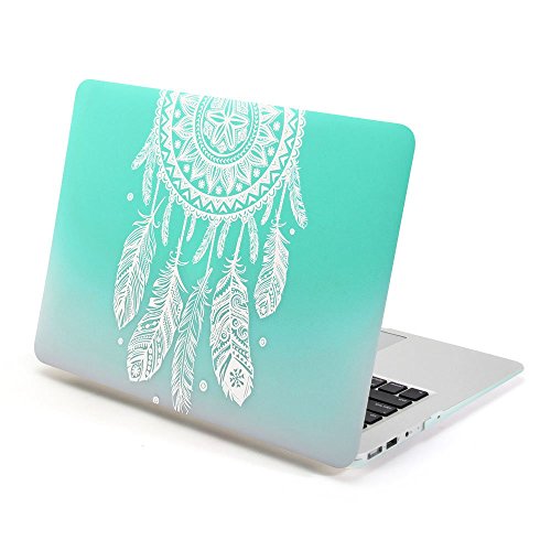 GMYLE Hart RS Print Matt für MacBook Air 13 - Farbverlauf Türkis Dream Catcher Muster Durch gummierte Hard Shell Fall-Abdeckung Hülle Case Etui Tasche