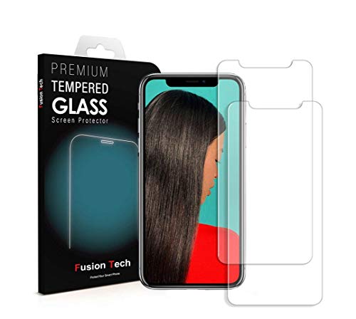 FusionTech - Protector de Pantalla para iPhone XR (Cristal Templado, Resistente a los arañazos, 2 Unidades)