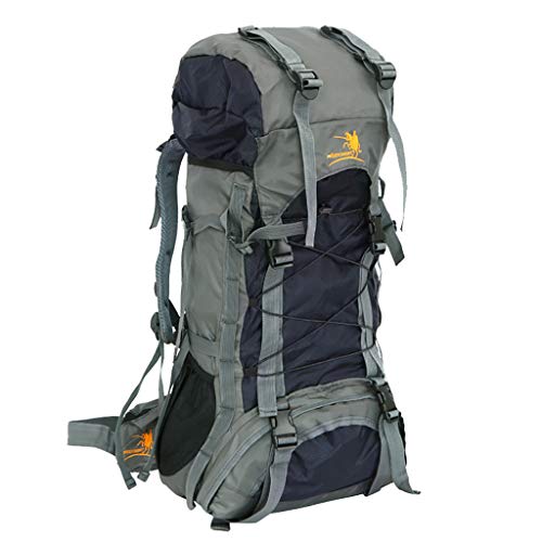 Preisvergleich Produktbild Wokee 60L Wasserabweisend Im Freien Reiserucksack Trekkingrucksack Survival Bag Herren Umhängetasche (Grau)