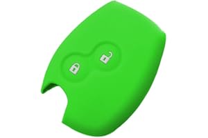 SALPIE Cover Guscio Colorato Silicone Morbido Scocca Chiave Telecomando 2 Tasti Compatibile con Renault Dacia Logan Sandero Duster Express Clio Twingo Modus Kangoo (Verde Fluo, Cover Silicone)