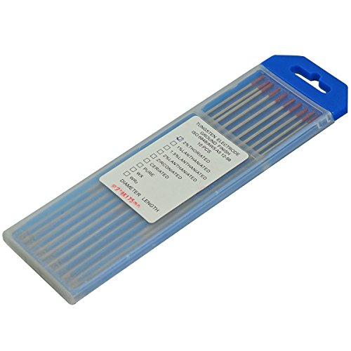 2% thoriated WT20 rosso saldatura TIG elettrodi tungsteno, 2,4mm x 175mm & 3/32