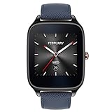 Asus Zenwatch 2 WI501Q-2LBLU0001 (4,1 cm (1,63 Zoll), Qualcomm Snapdragon, 320 x 320 pixels, Android, Amoled, 4GB, Lederarmband) titangrau/blau