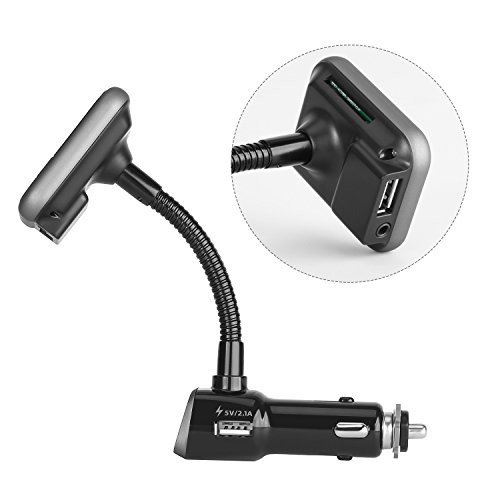 Bluetooth FM Transmitter, Yokkao® Wireless FM Modulator Radio Adapter Handsfree Car Kit MP3 Player with LED Display Remote Control Support USB Disk/ SD Card/ 3.5mm Aux-in (black)