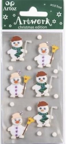 Snowman and Woman Christmas Craft Embellishment Scrapbooking Xmas Card Topper Stickers