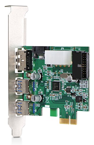 DONZO LT303 PCI Express Karte / PCIe Adapter mit 2 Port USB 3.0 extern + eSATA extern + eSATA Stromversorgung intern + 20 Pin USB 3.0 + 4 Pin Stromversorgung mit NEC UPD720201 Chipsatz - 4