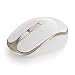 Produktbild 6 Tasten Kabellose Maus, Jelly Comb 2.4G Wireless Mouse Lautlose Optische Ergonomische Funkmaus, DPI 800/1200/1600 Einstellbar für PC/Tablet/Laptop mit Mac/Windows/Linux, Weiß und Gold