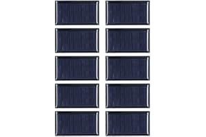 GAROSA 10 Pcs Cellule Solaire Polysilicium 5V 300mA 0.15W Mini Panneaux Solaires pour Bricolage Projets Électroniques et Jouets Chargeur Solaire Portable pour Éclairage et Alimentation
