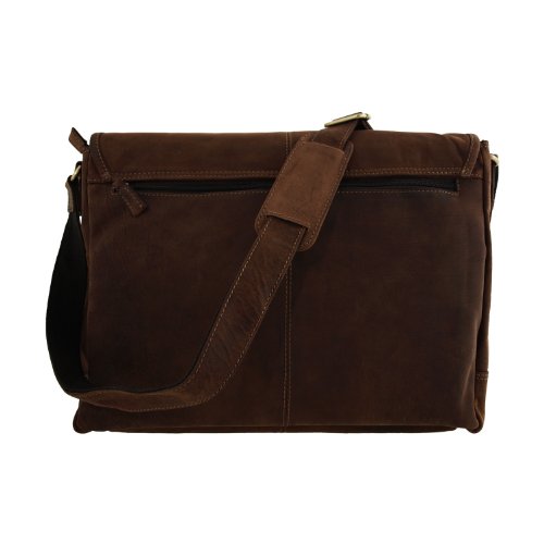 Laptoptasche   Messenger-Bag aus ge  ltem Buffalo-Leder - Extremely rugged Outback Wear  Farbe Dark Muskat