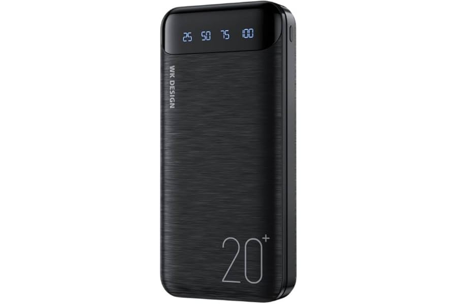 Remax 20000mAh Power Bank Black with Dual USB Output, Micro USB and Type-C Input, 22.5W Fast Charging Portable Backup Charger