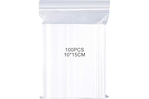 Miorkly Woreczki strunowe, 100 sztuk, wielokrotnego użytku, plastikowe torebki z zamknięciem, grubość (200 µm) i dobre uszczelnienie (100 x 150 mm)