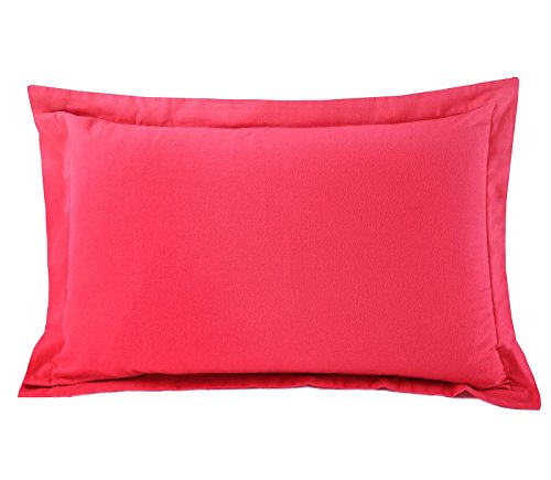 Nimsay Home Pure 100% Franela de algodón Cepillado Fundas de Almohada, Geranium, 50 x 75 + 5cm