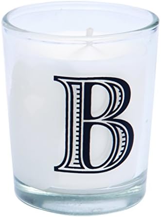 The Country Candle Company B Alphabet Candle in Votive Glass, White